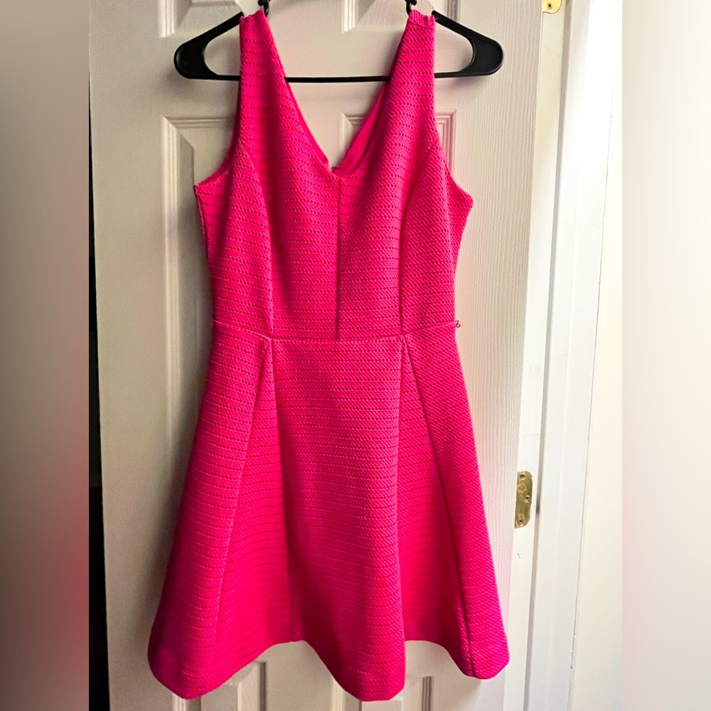 Hot pink sleeveless dress for women